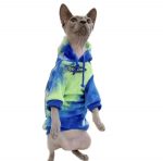 Pet Cat Clothing-Blue-green hoodie