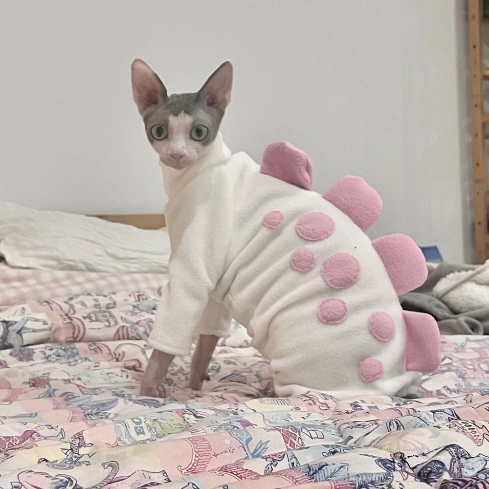 Pet Cat Costumes-Pink dinosaur