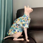 Kitten Outfits | Blue Cartoon Shirt, Hawaiian Clothes for Sphynx Cats