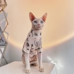 Camisetas con tatuajes para gatos-Sphynx viste camiseta con tatuajes
