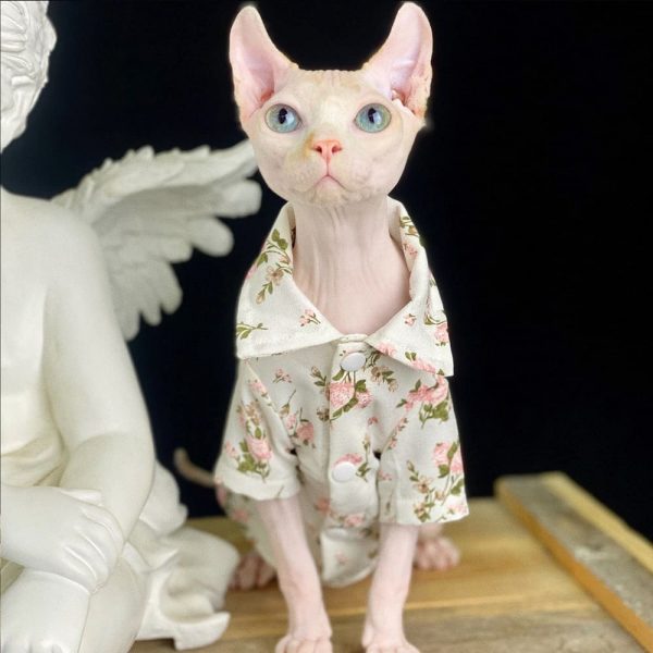 Stoff für Katzen | Florale Hemden für Katzen, Hawaiihemden für Katzen