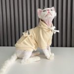 Vêtements pour chats à porter -Capuche jaune pour chat