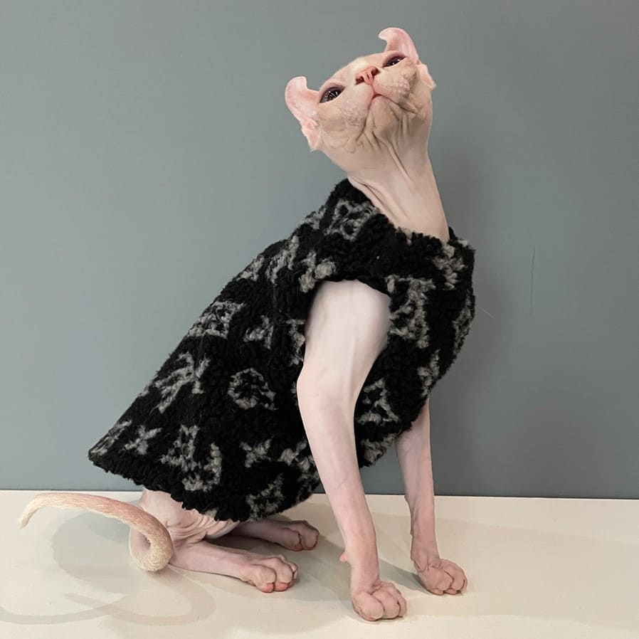 Sweater for Kitten | "Louis Vuitton" Vest for Sphynx, Lamb Fleece 😸