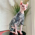 Roupas para Gatos a Usar | Camisa de Tatuagem Mais Fixe para Gatos sem Cabelo