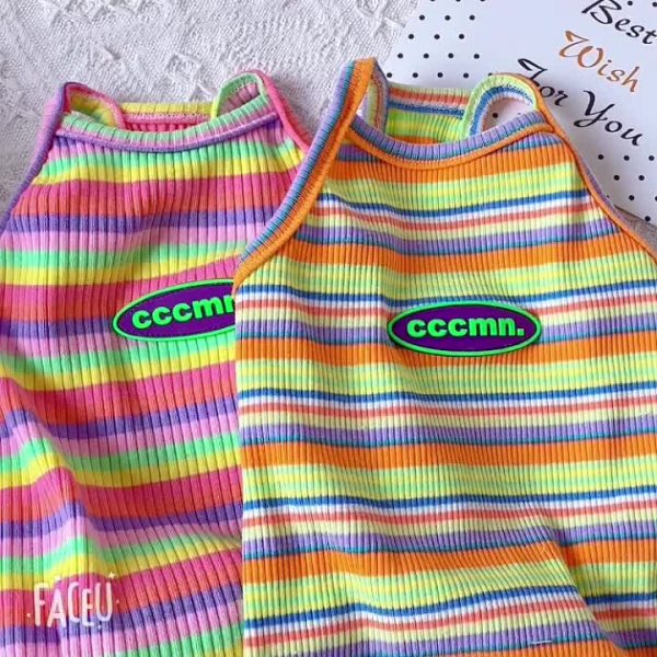 Cute Kitten Clothes | Colorful Rainbow Camisole for Sphynx Cat 😺