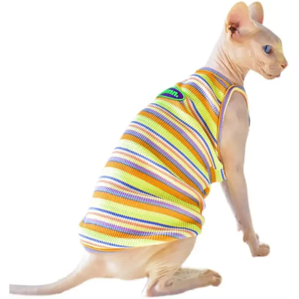 Vêtements pour chatons mignons-Camisole arc-en-ciel