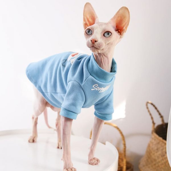 Sesame Street Hoodie for Cat Light Blue Hoodie Sweatshirt for Cat