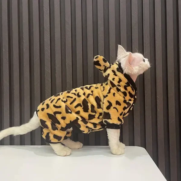 Sphynx Cat Clothes Jumpsuit-Leopard Onesie