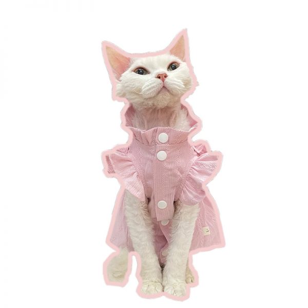 Sphynx Cat Dress Clothes-Pink dress for cat