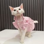 Sphynx Cat Dress Clothes-Pink dress for cat