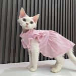 Sphynx Cat Dress Clothes-Pink dress for cat