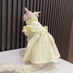 Sphynx Cat Dress Clothes-Yellow dress for cat