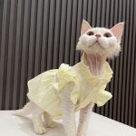 Sphynx Cat Dress Clothes-Yellow dress for cat