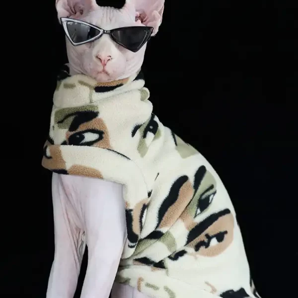 Sweater for Sphynx-Khaki Polar Fleece Sweater