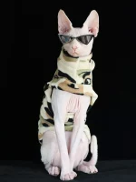 Sweater for Sphynx-Khaki Polar Fleece Sweater