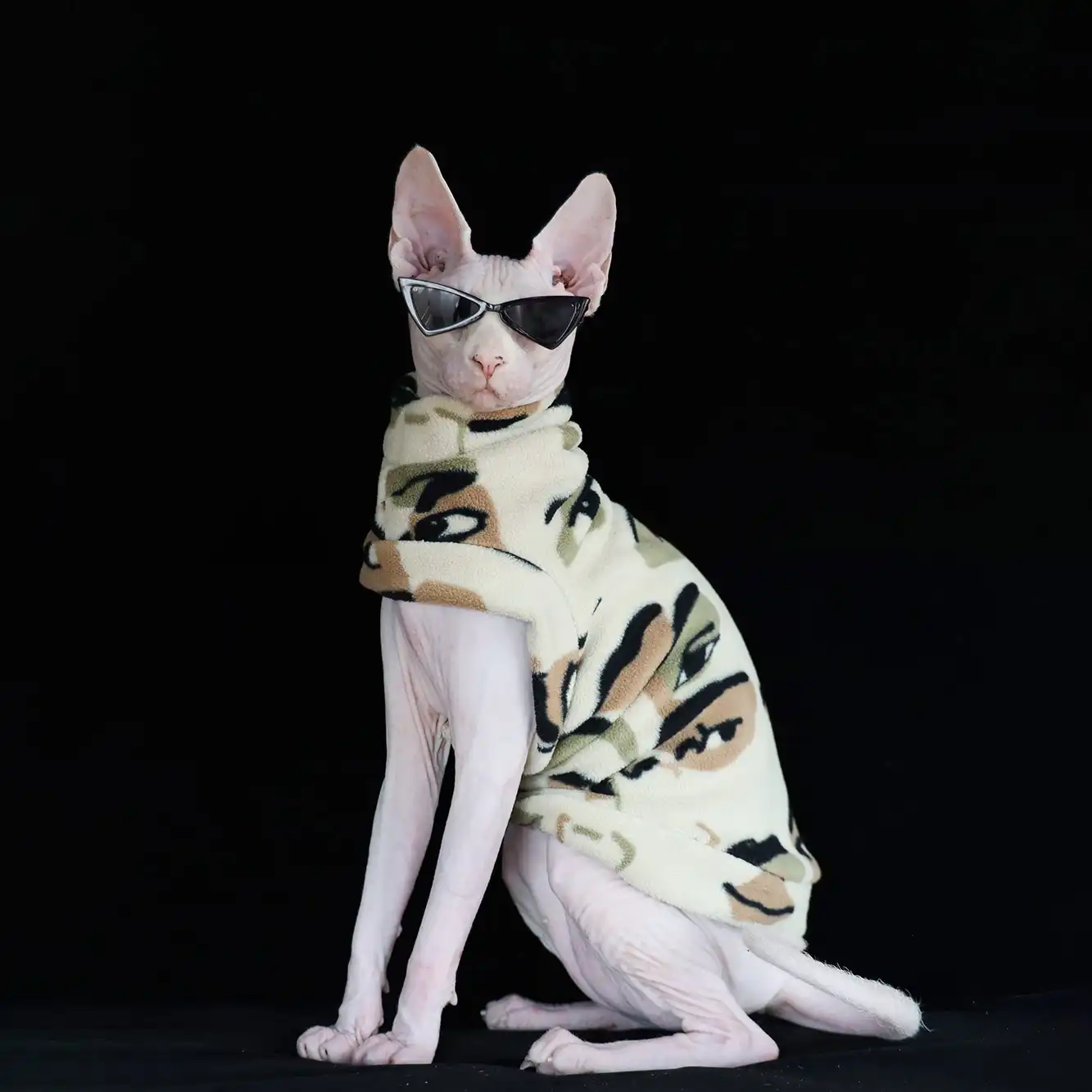 Sweater for Sphynx-Khaki Polar Fleece Sweater
