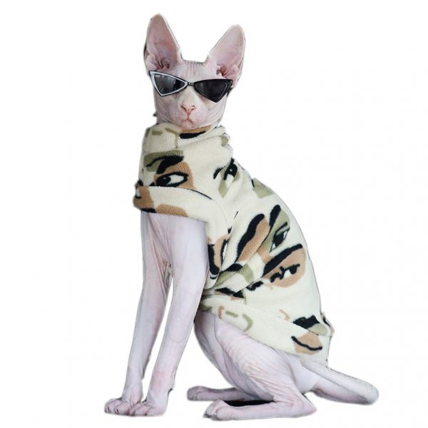 Sweater for Sphynx | Khaki Polar Fleece Sweater for Sphynx Cat 🐈