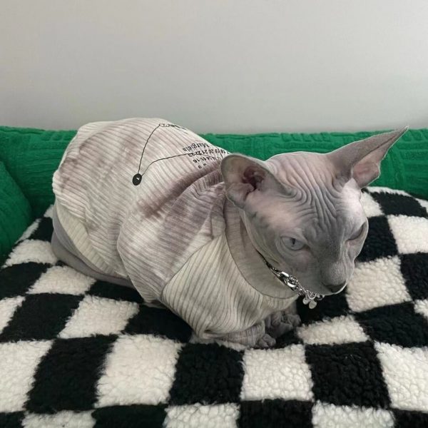 Tie-dye Shirt für Katze-Braun Atmungsaktives Tie-dye Shirt für Sphynx Katze