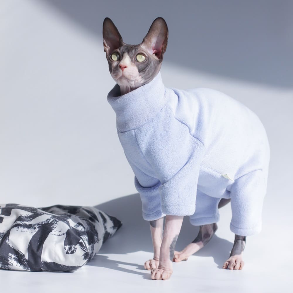 Cat Clothes Sphynx Hairless Cats Sweater Blue Line Aesthetic Breathable Cat  Wear Clothes Sweater, Save Money On Temu