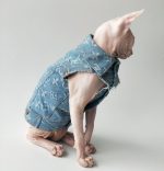 Denim Jacket for Cats | Louis Vuitton Denim Jacket for Sphynx Cat