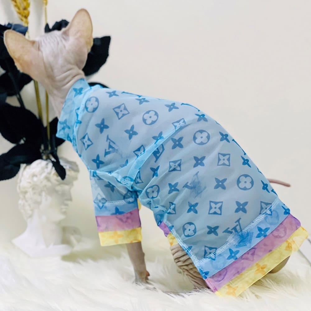 Shirt for Cats with Sleeves | Organza "Louis Vuitton" Shirt for Sphynx