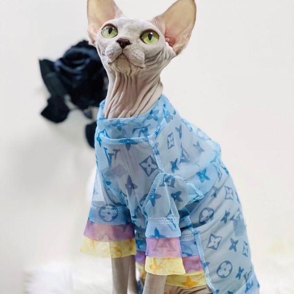 Shirt for Cats with Sleeves | Organza "Louis Vuitton" Shirt for Sphynx
