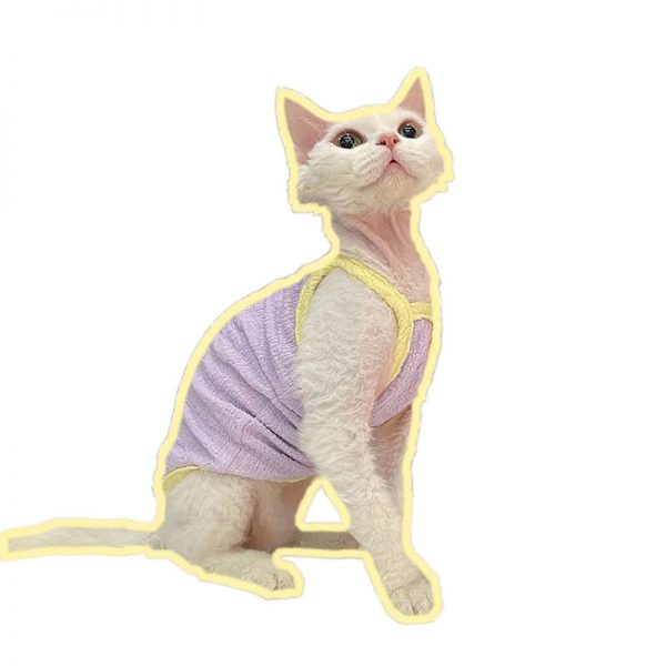 Sphynx Cat Clothes Summer-Purple camiseta de tirantes para Sphynx