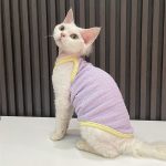 Sphynx Cat Clothes Summer-Purple tank top for Sphynx