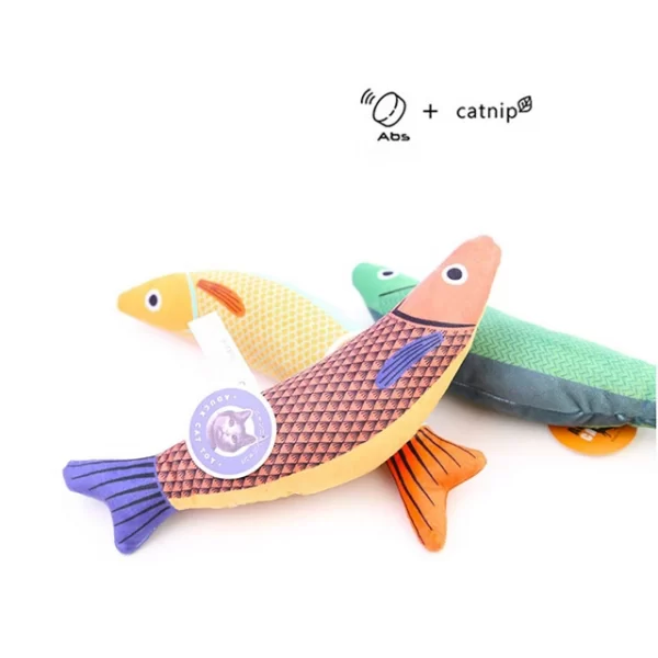 Catnip Toys for Indoor Cats-Fish Toy with Abs and Catnip for Cat