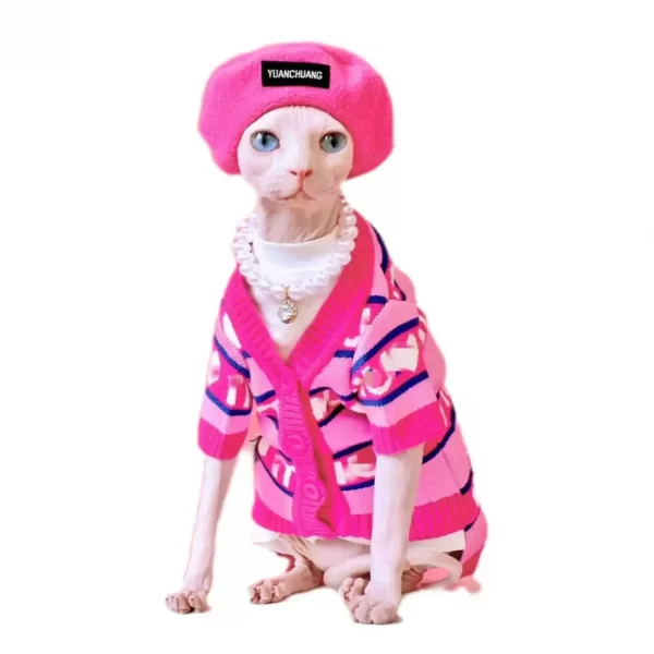 Cute Cat Sweaters for Cats | Pink Sweater for Sphynx