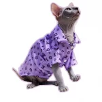 LV Shirt for Cat | Purple Louis Vuitton Shirt for Sphynx Cat