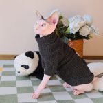 Sphynx Cats Sweaters-Black Panda Knitted Sweater for Sphynx Cat
