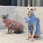 Sphynx Clothing for Cats | Lace Plaid Tanktop for Sphynx Cat