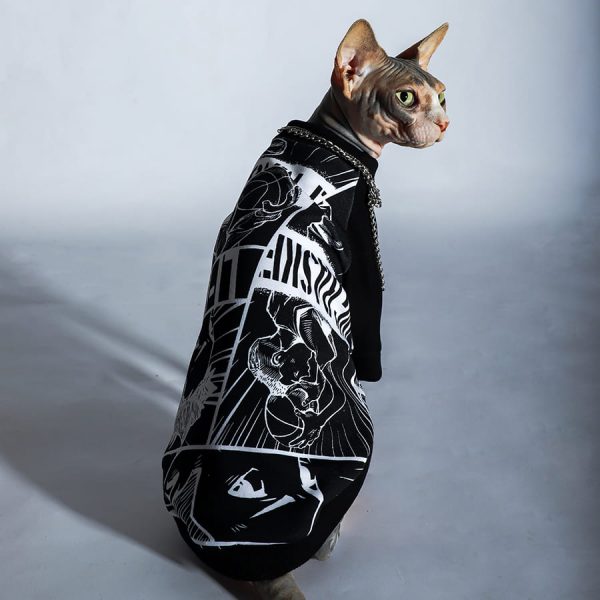 Black Shirt for Sphynx Best Breathable Shirt for Sphynx Cat