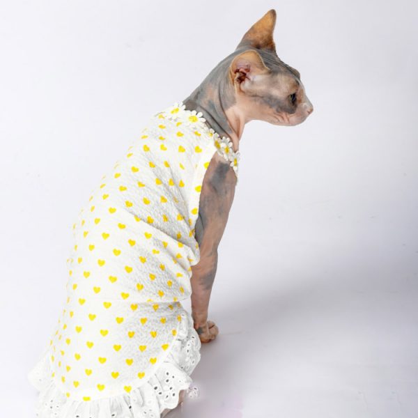 Flower Dress for Sphynx Cute Yellow, Pink, Black Flower Dress for Cat