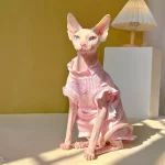 Pink Sleeveless Shirts for Cats - Breathable Tank Tops