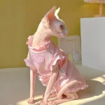 Pink Sleeveless Shirts for Cats - Breathable Tank Tops