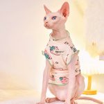 Рубашки без рукавов для кошек Дышащая рубашка из чистого хлопка для кошки породы сфинкс
