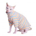 Одежда для кошек породы сфинкс Полоски Лучшая дышащая рубашка для кошки породы сфинкс