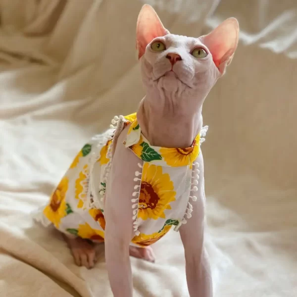 Vestido de girasoles para gato
