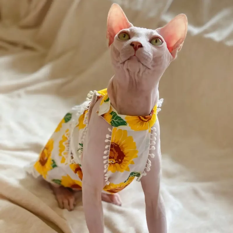 猫用ひまわりドレス