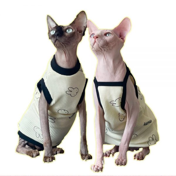 Waffelhemd für Katzen Atmungsaktives Miffy Shirt Tank Top für Katzen