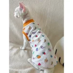 Waffle Tank top for Cat-Fruit Print