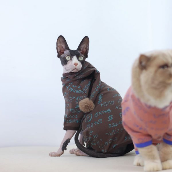 Four-leg Hoodies for Sphynx Cats 3 Colors of The Hoodies for Cats