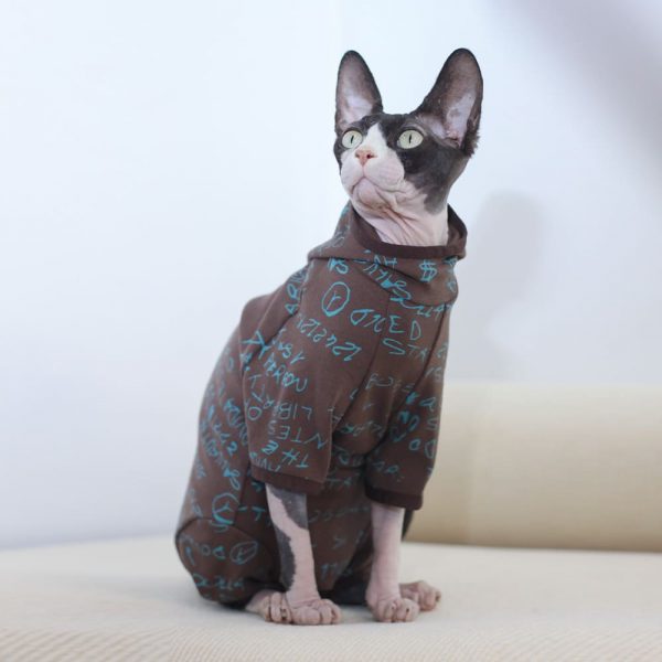 Four-leg Hoodies for Sphynx Cats 3 Colors of The Hoodies for Cats