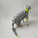 Checkerboard Onesies for Sphynx Cat with Hat and Tail Sleeve