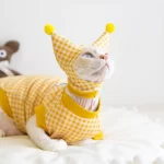 LACOSTE shirt with cap for Sphynx-yellow