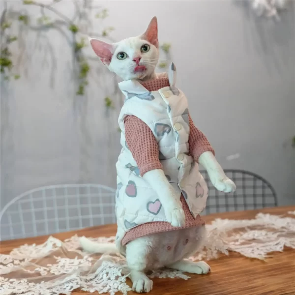 Down Jacket Vest for Sphynx Warm and Soft Vest for Cats