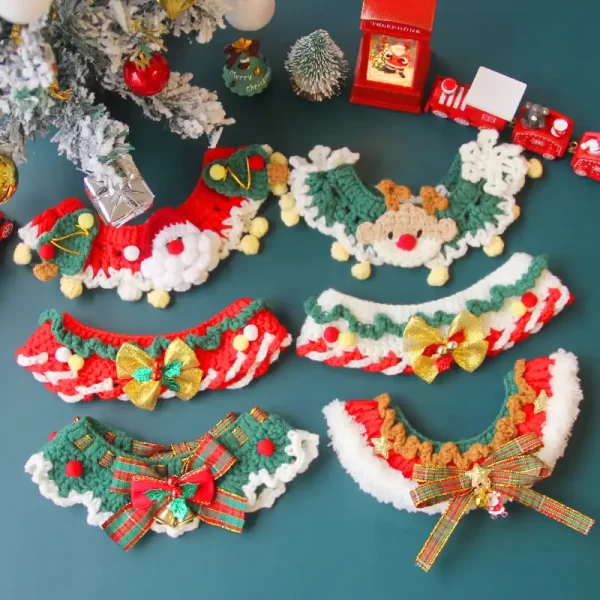 Coleiras de Natal tricotadas para Sphynx