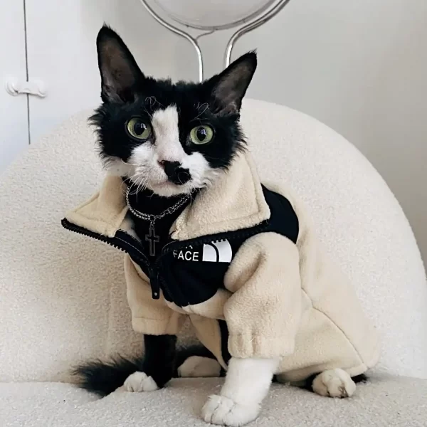 Designer Sherpa Coat for Sphynx